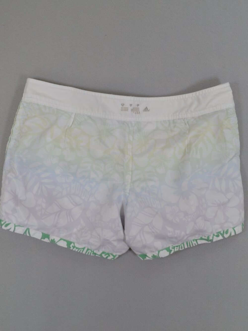 ๐ Adidas Rainbow Floral Board Shorts Swim Trunks Beach Pool S 8/9 - Picture 10 of 14